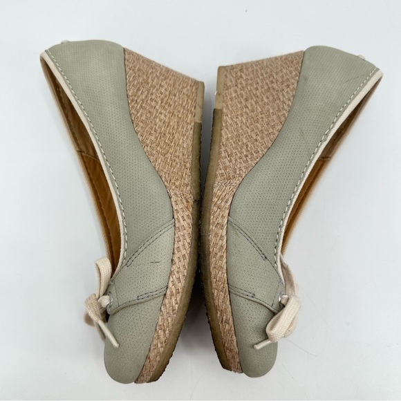 Clarks Originals Vogue Rose Espadrille Wedge Green 64613 Womens 8M Leather Upper - Picture 7 of 11